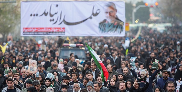 دریای سوگواران تهرانی با ادای احترام به ژنرال سلیمانی، خواستار انتقام سخت شدند